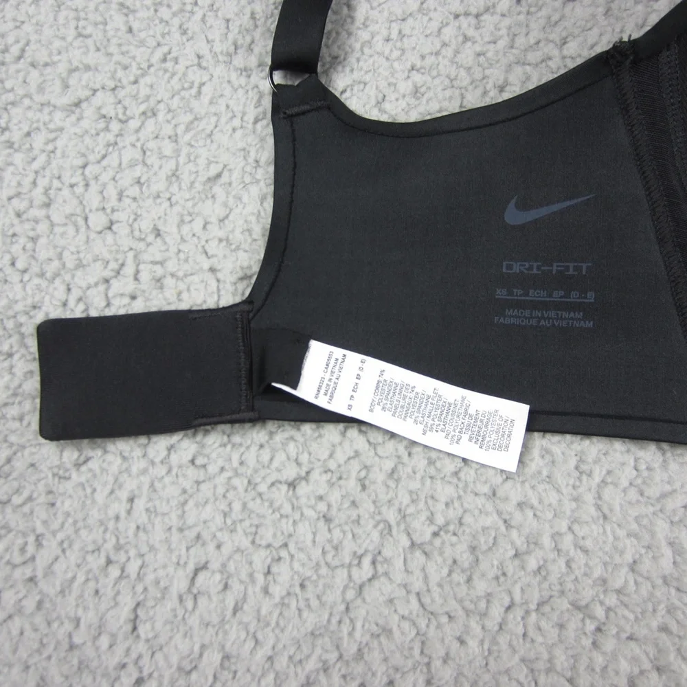 Nike DRI-FIT Sport Bra womens XS Black Stretchy Comfy Gym Yoga Run Comfy - Picture 9 of 16